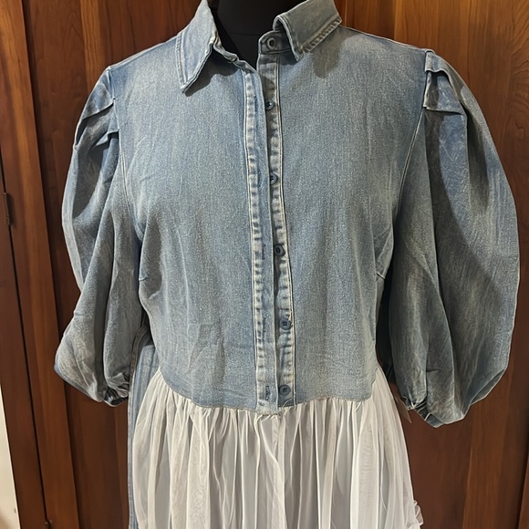 Denim and Tulle Tunic - Picture 2 of 7